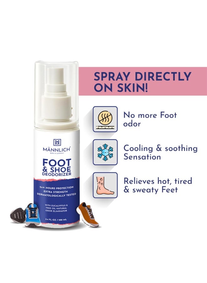 مانليش بخاخ مانليش لإزالة الروائح الكريهة من الأحذية والجوارب - يزيل الروائح غير المرغوب فيها من الأحذية والجوارب، يحتوي على أكثر من 600 بخة في العبوة، ملطف للبشرة، غير مهيج، عضوي وخالٍ من القسوة على الحيوانات، ينعش الأقدام المتعبة - 100 مل. - Image 4